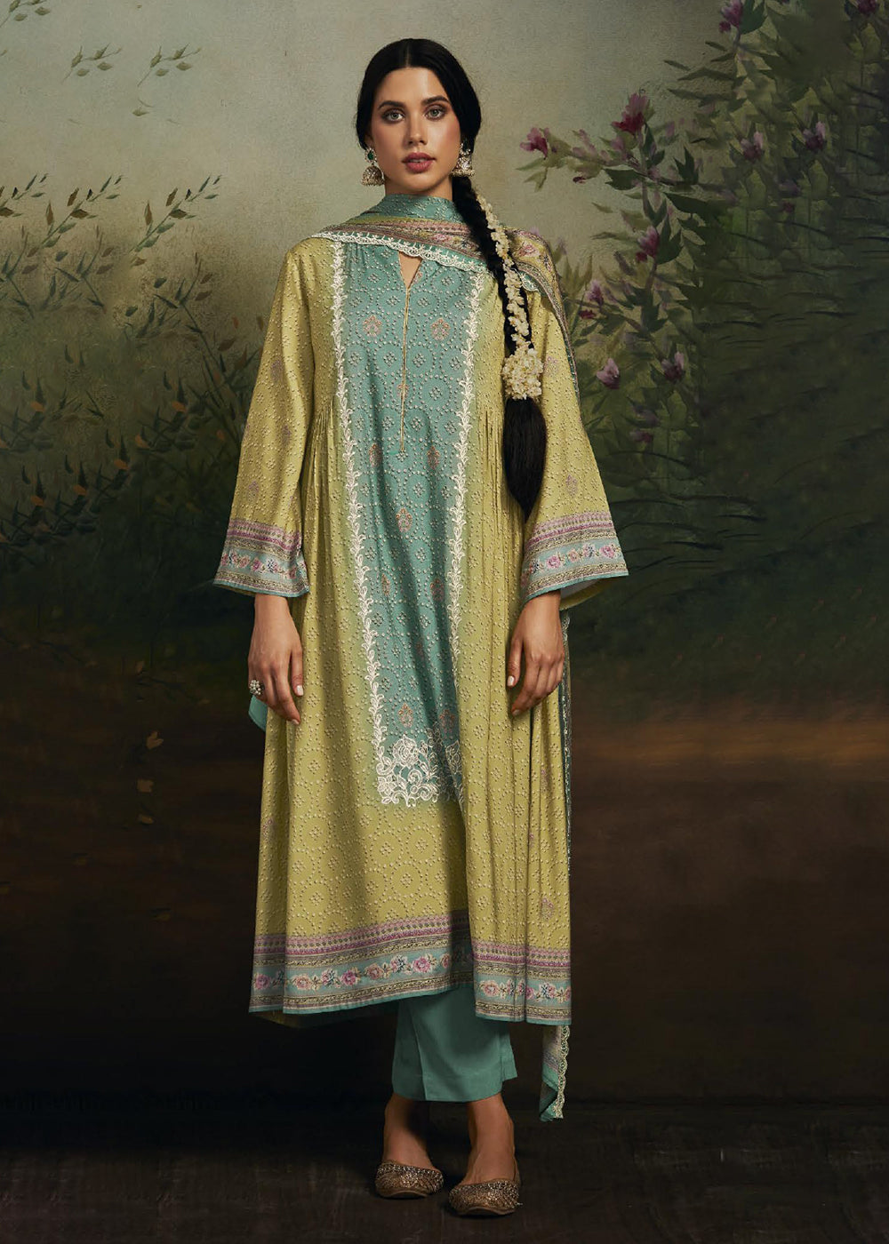 Buy Now Pakistani Style Olive Green  Digital Printed Salwar Suit Online in USA, UK, Canada, Germany, Australia & Worldwide at Empress Clothing. 