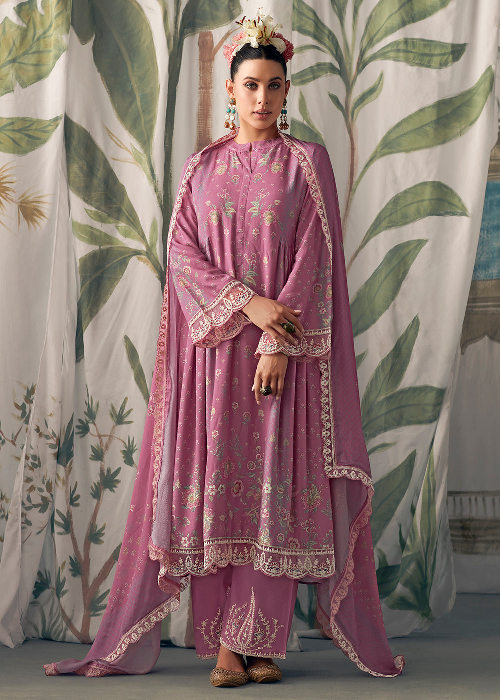 Buy Now Pink Pure Maslin Cotton Digital Printed Salwar Suit Online in USA, UK, Canada, Germany, Australia & Worldwide at Empress Clothing. 