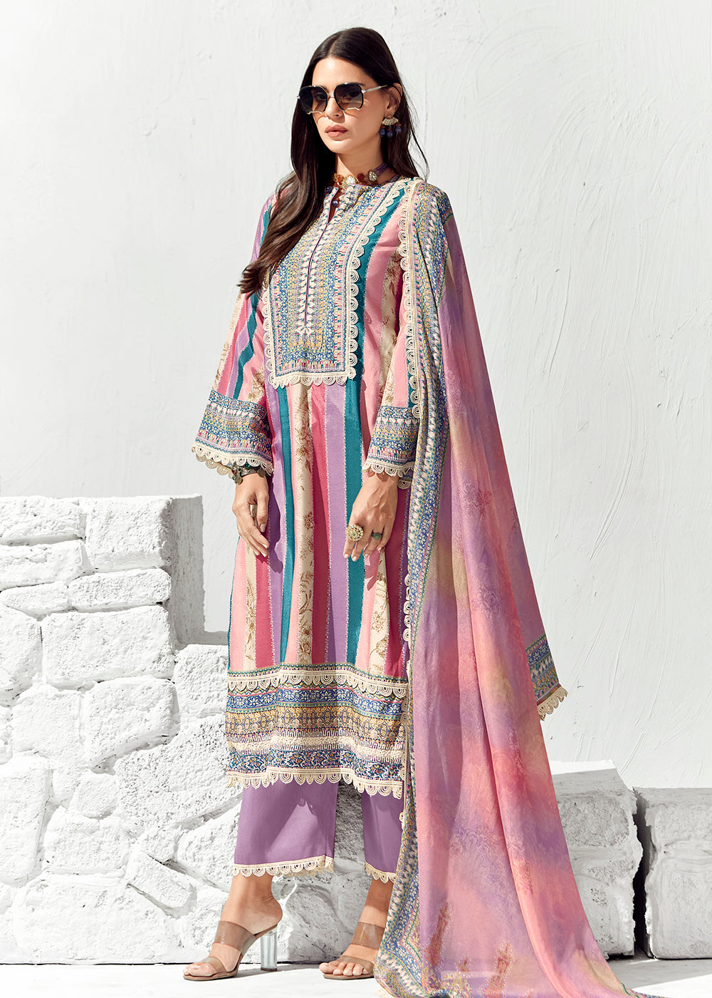 Buy Now Purple Multicolor Cotton Lawn Digital Printed Salwar Suit Online in USA, UK, Canada, Germany, Australia & Worldwide at Empress Clothing.