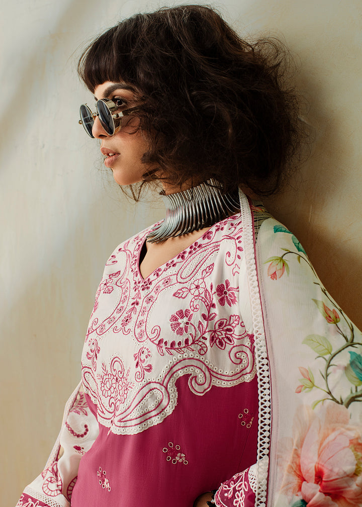 Buy Now Pink Applique Embroidered Muslin Pant Style Salwar Suit Online in USA, UK, Canada, Germany, Italy, France, Austria & Worldwide at Empress Clothing.