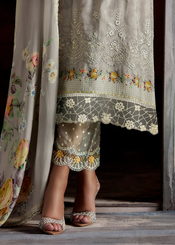 Buy Now Ombre Off White & Grey Pure Muslin Festuve Salwar Suit Online in USA, UK, Canada, Germany, Italy, France, Denmark, UAE & Worldwide at Empress Clothing.