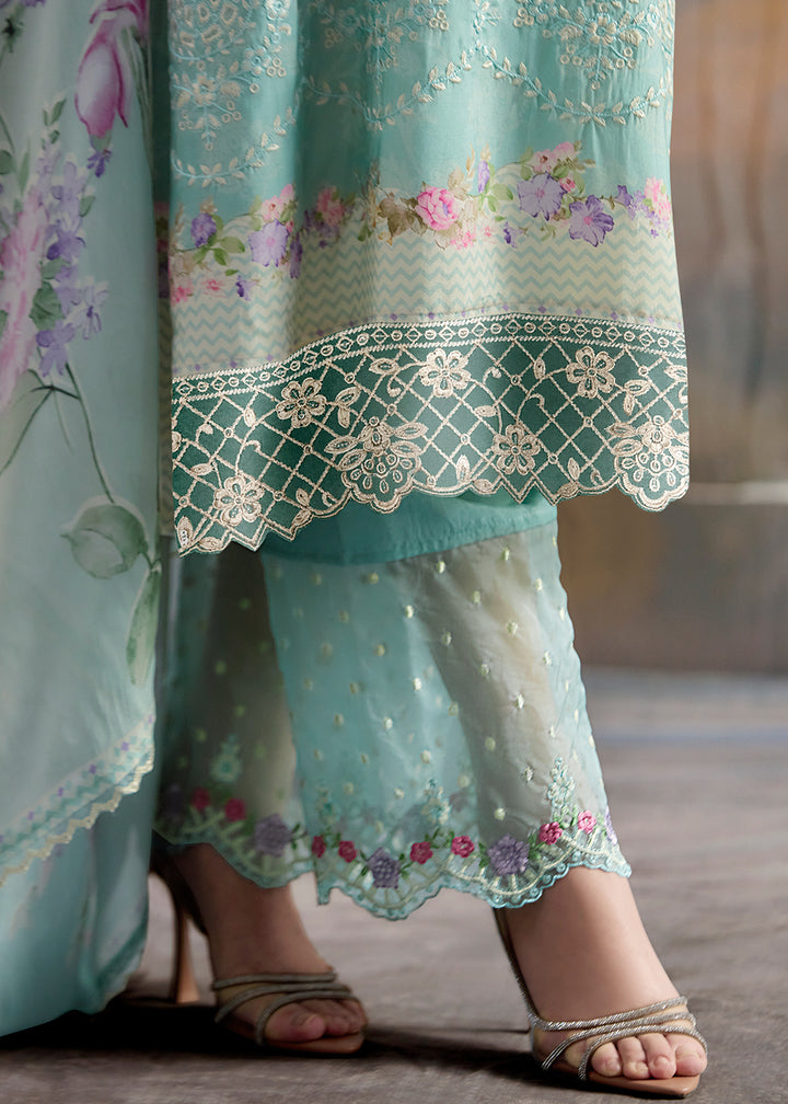 Buy Now Ombre Off White & Blue Pure Muslin Festuve Salwar Suit Online in USA, UK, Canada, Germany, Italy, France, Denmark, UAE & Worldwide at Empress Clothing.