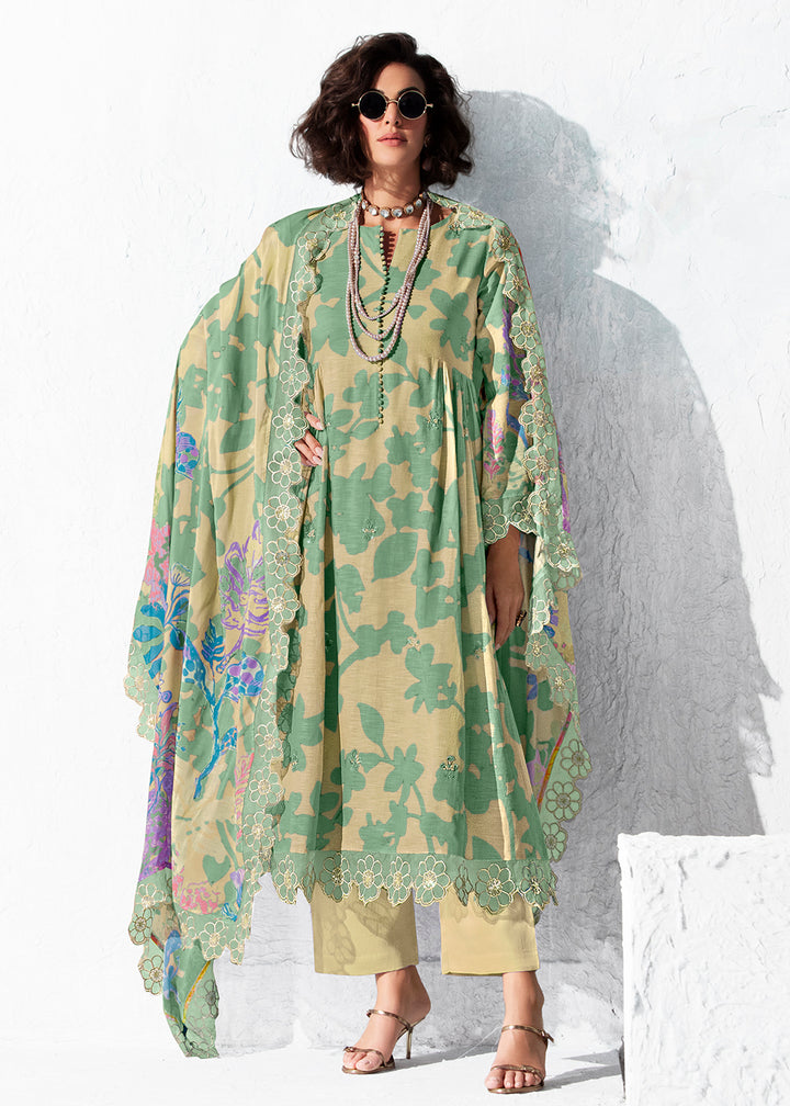 Buy Now Printed Yellow Musiln Festive Style Salwar Suit Online in US, UK, Canada, Germany, Italy, France, Australia, Norway, UAE & Worldwide at Empress Clothing