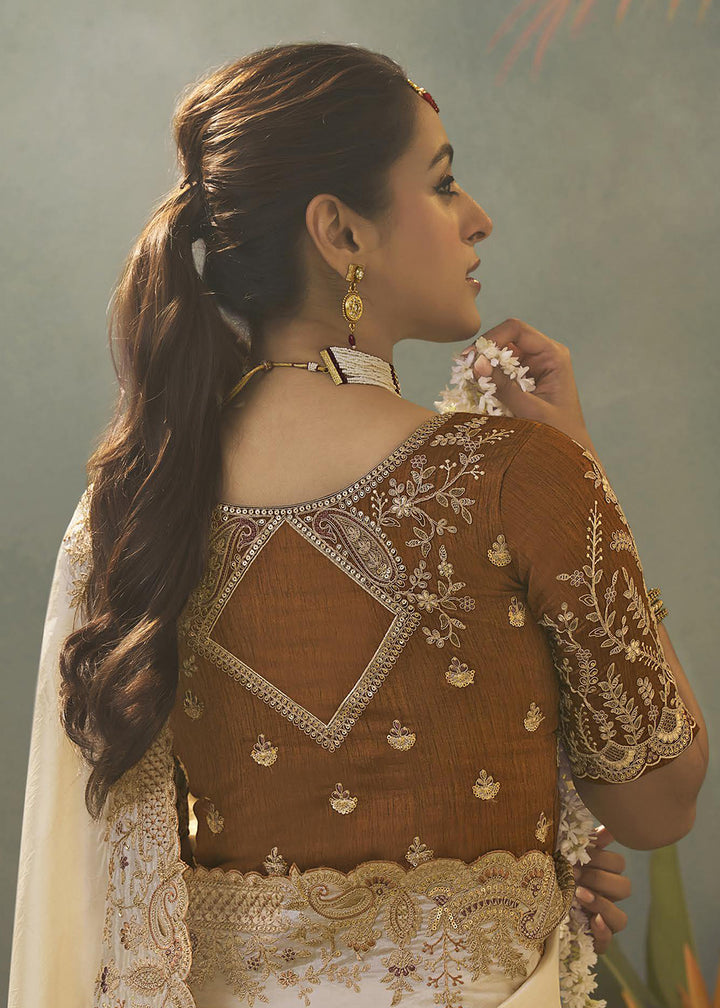 Buy NowCream Upada Silk Weaving Fabric Embroidered Designer Saree Online in US, UK, Canada, France, Germany, Denmark, Sweden, Italy, UAE &amp; Worldwide at Empress.