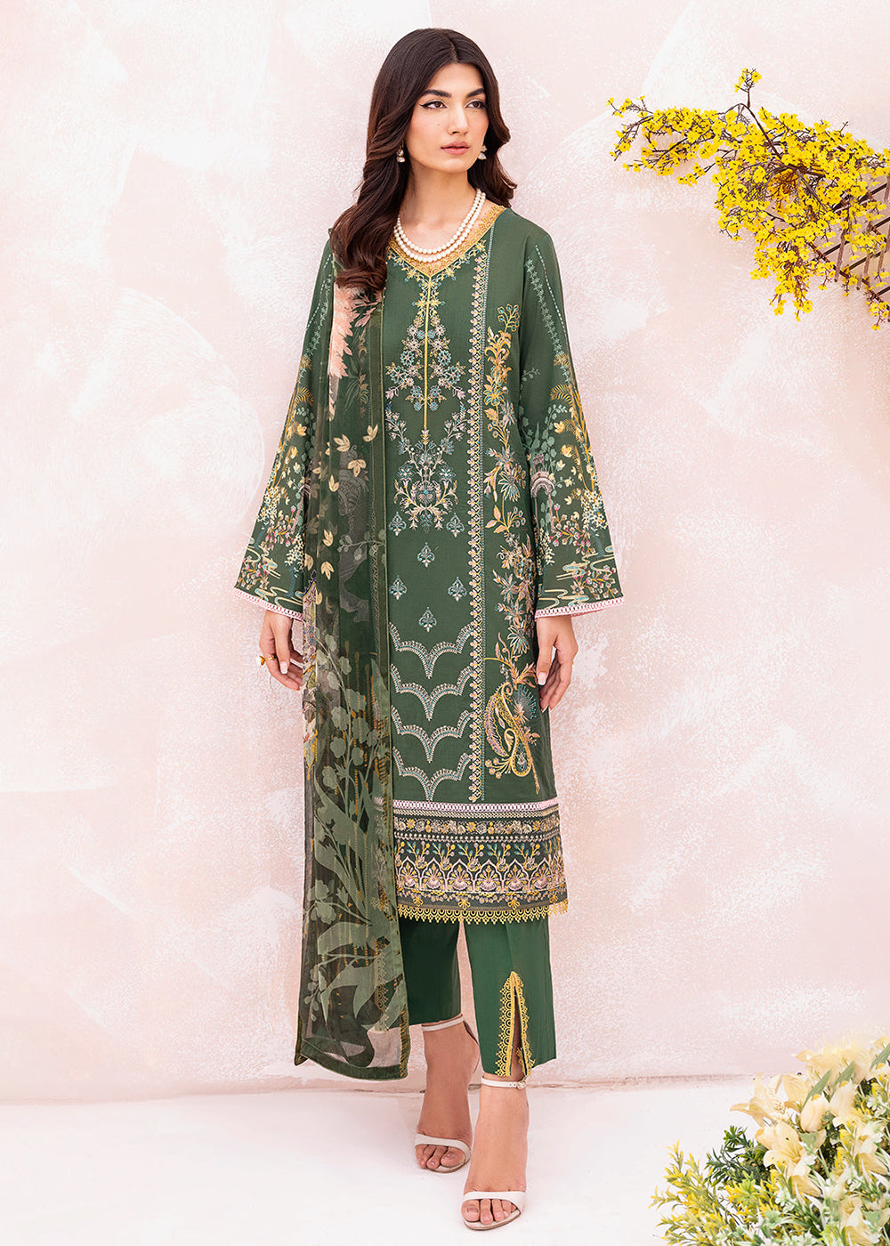 Buy Now Green Pakistani Salwar Suit - Ramsha Mashaal Collection Vol 7 - #L-702 Online in USA, UK, Canada & Worldwide at Empress Clothing.