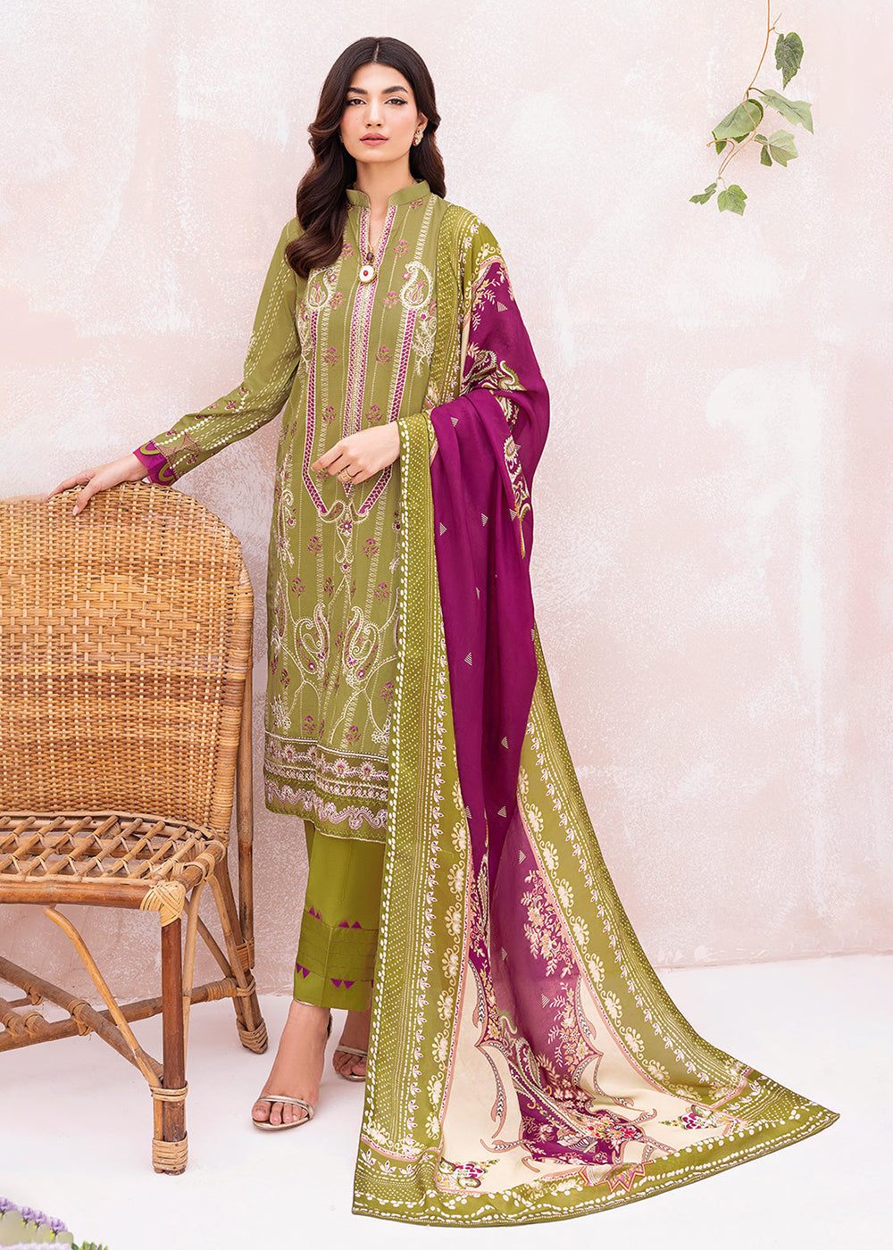 Buy Now Green Pakistani Salwar Suit - Ramsha Mashaal Collection Vol 7 - #L-707 Online in USA, UK, Canada & Worldwide at Empress Clothing.