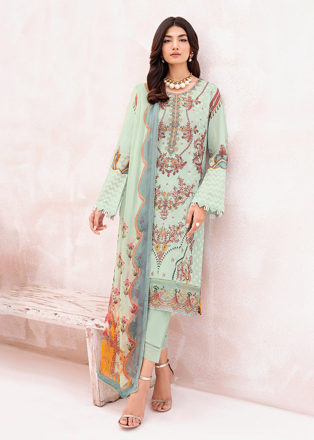 Buy Now Green Pakistani Salwar Suit - Ramsha Mashaal Collection Vol 7 - #L-708 Online in USA, UK, Canada & Worldwide at Empress Clothing.