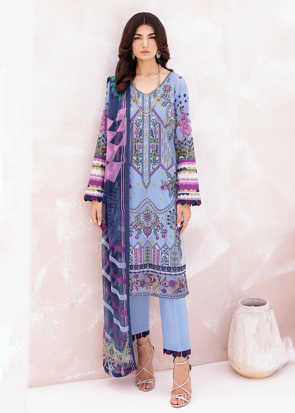 Buy Now Blue Pakistani Salwar Suit - Ramsha Mashaal Collection Vol 7 - #L-711 Online in USA, UK, Canada & Worldwide at Empress Clothing.