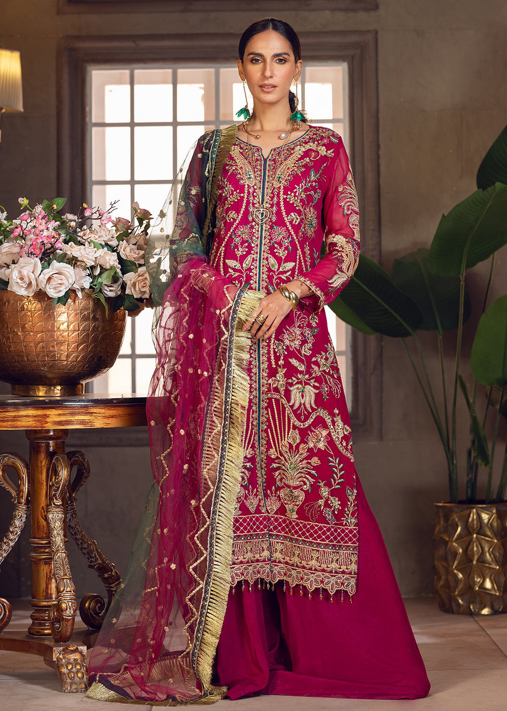 Buy Now Pink Pakistani Palazzo Suit | Emaan Adeel | Le Festa Formal Edit 7 | LF-701 Online in USA, UK, Canada & Worldwide at Empress Clothing. 