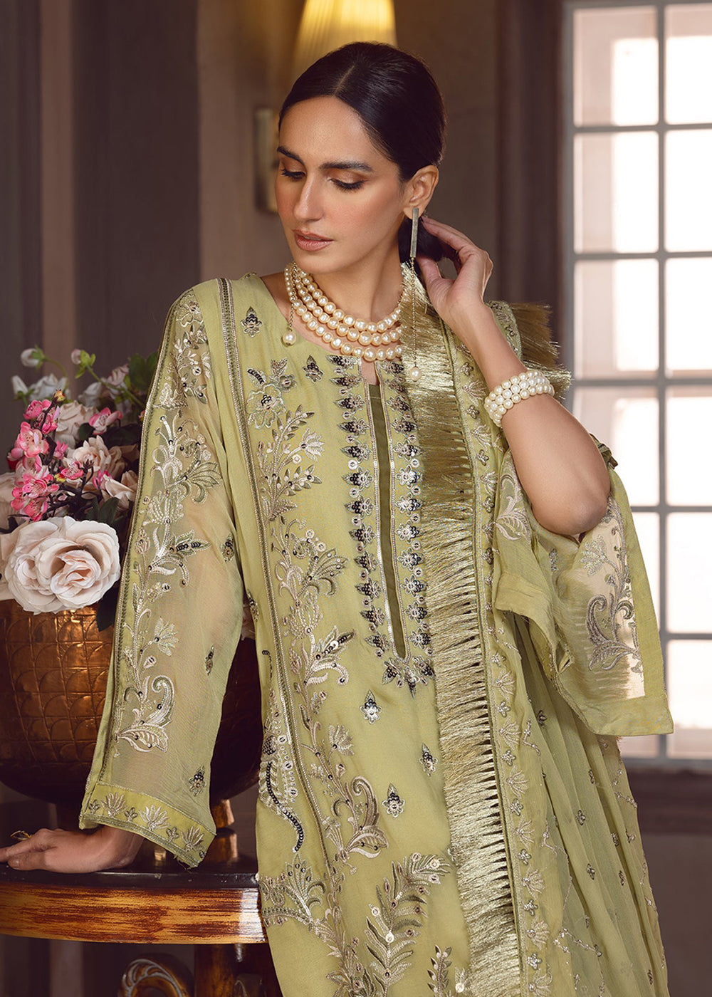 Buy Now Olive Green Pakistani Suit | Emaan Adeel | Le Festa Formal Edit 7 | LF-704 Online in USA, UK, Canada & Worldwide at Empress Clothing. 