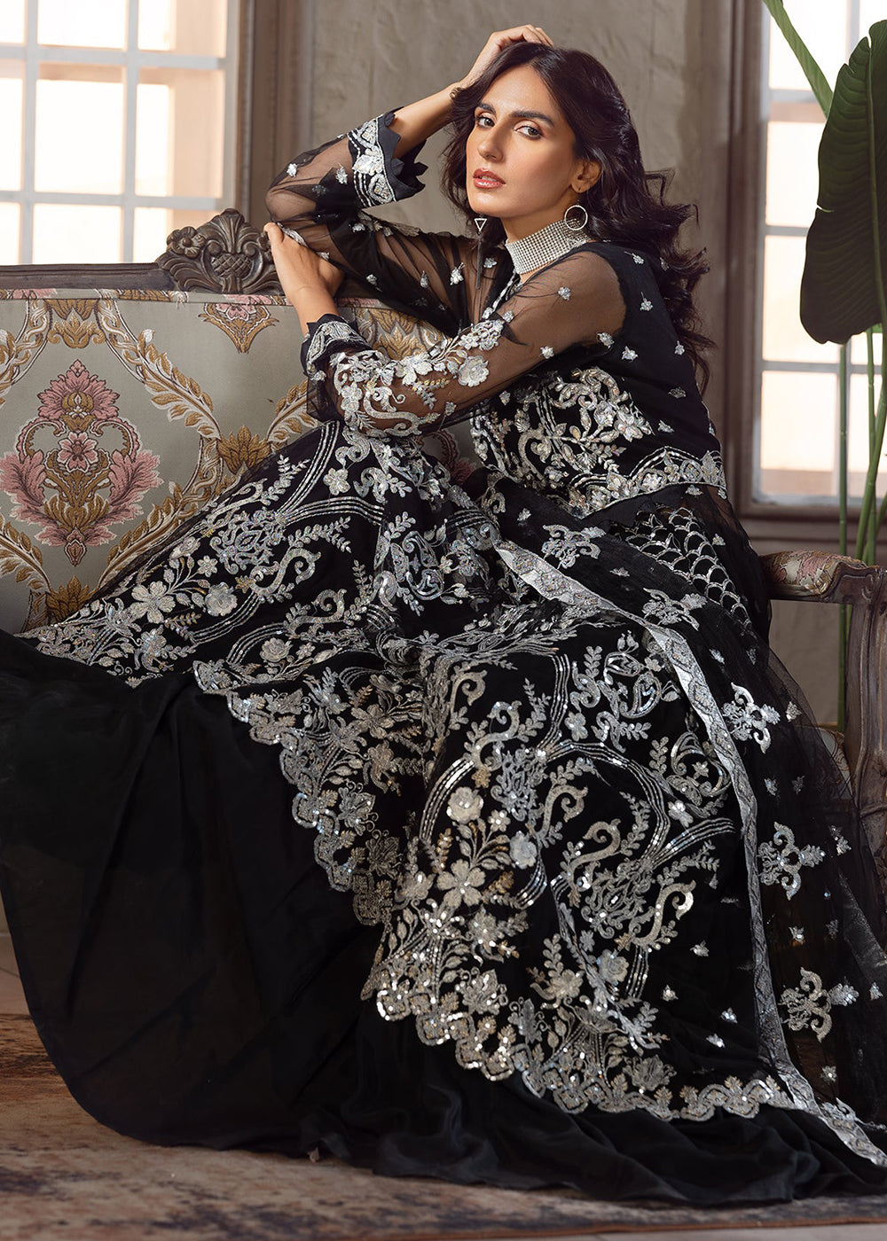Black Pakistani Lehenga Suit | Emaan Adeel | Le Festa Formal Edit 7 | LF-705 Black Pakistani Lehenga Suit | Emaan Adeel | Le Festa Formal Edit 7 | LF-705