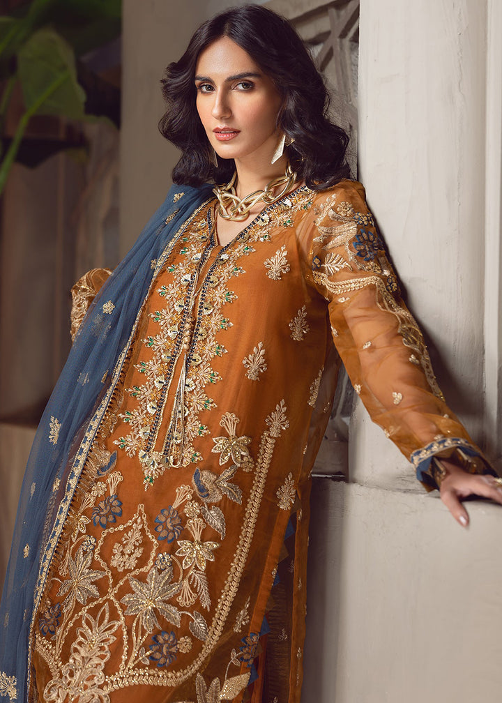 Buy Now Rust Pakistani Palazzo Suit | Emaan Adeel | Le Festa Formal Edit 7 | LF-706 Online in USA, UK, Canada & Worldwide at Empress Clothing.
