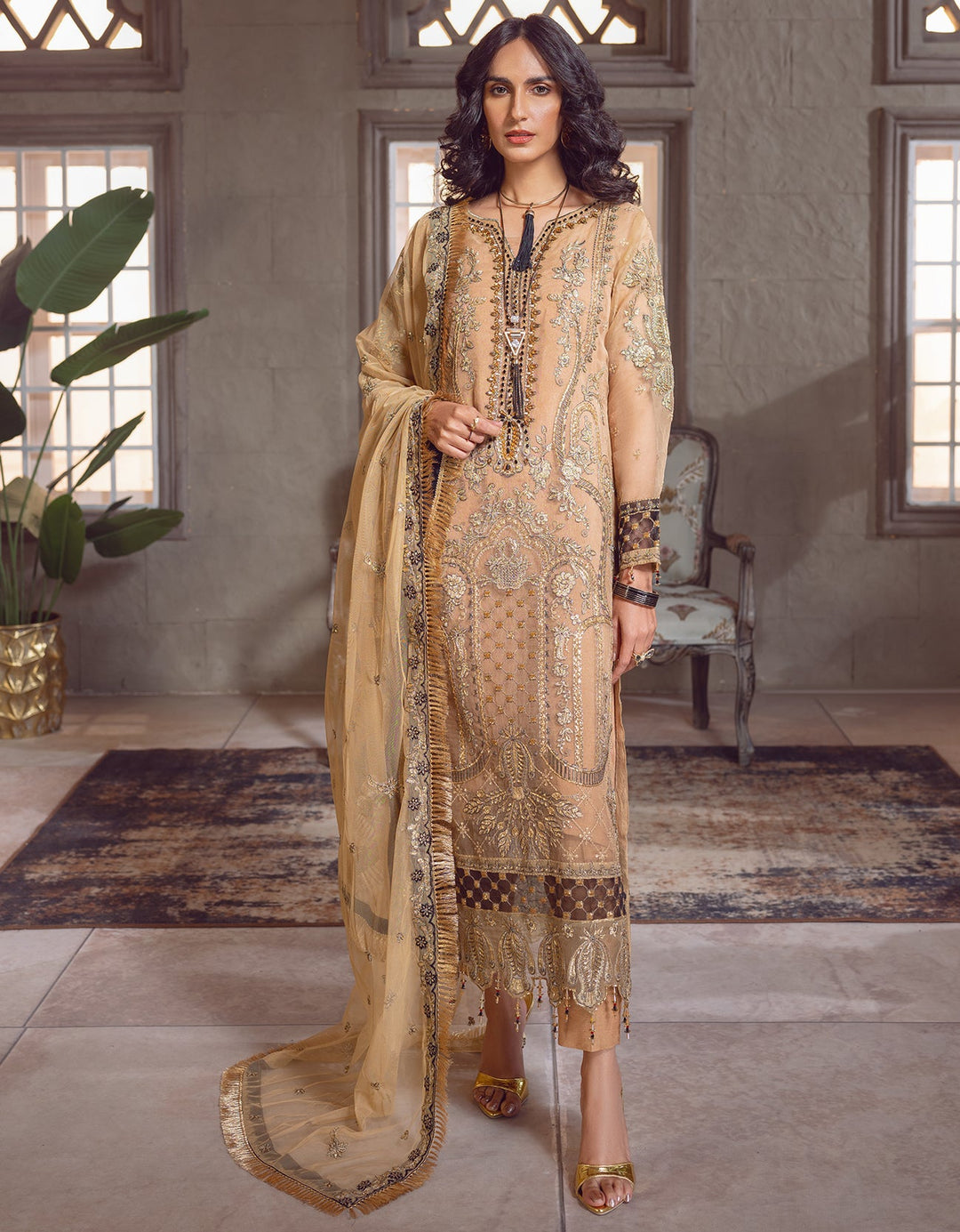 Camel Beige Pakistani Suit | Emaan Adeel | Le Festa Formal Edit 7 | LF-708 Camel Beige Pakistani Suit | Emaan Adeel | Le Festa Formal Edit 7 | LF-708