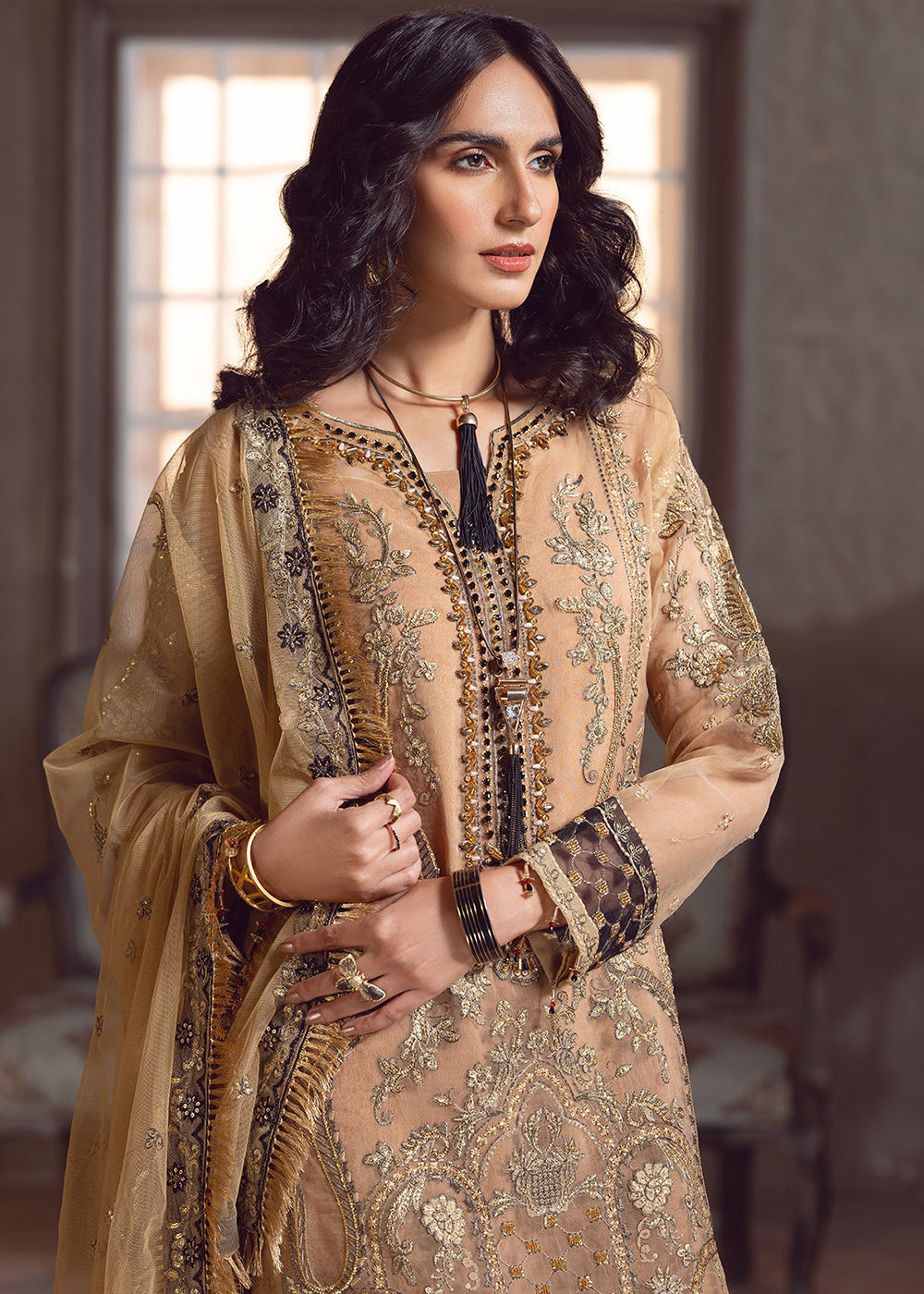 Camel Beige Pakistani Suit | Emaan Adeel | La Festa Formals - LF-708 Empress Clothing Camel Beige Pakistani Suit | Emaan Adeel | La Festa Formals - LF-708 Empress Clothing
