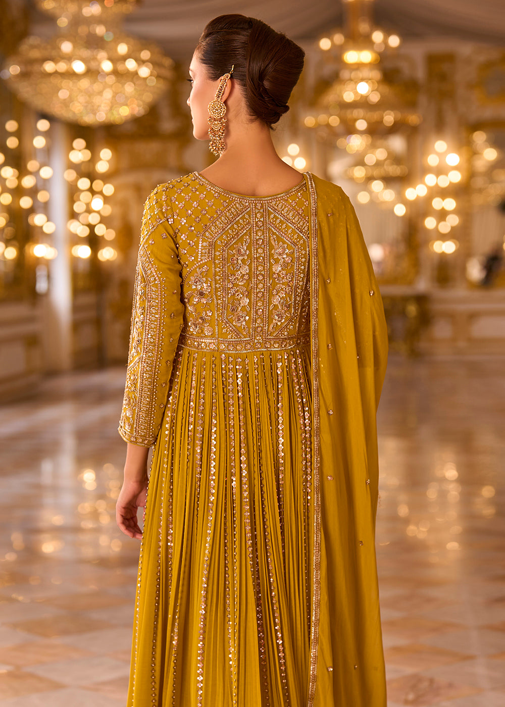 Buy Mustard Gold Soft Georgette Designer Anarkali Suit Online in US, UK, Sweden, Denmark, Greece, Germany, Canada, Austria, Sweden, UAE &amp; Worldwide at Empress.