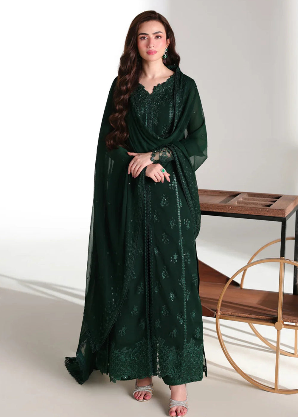 Buy Now Ensembles Embroidered Festive Chiffon 26 by Azure | Leena Online in US, UK, Canada, France, Greece, Germany, Sweden, Austria, UAE & Worldwide at Empress