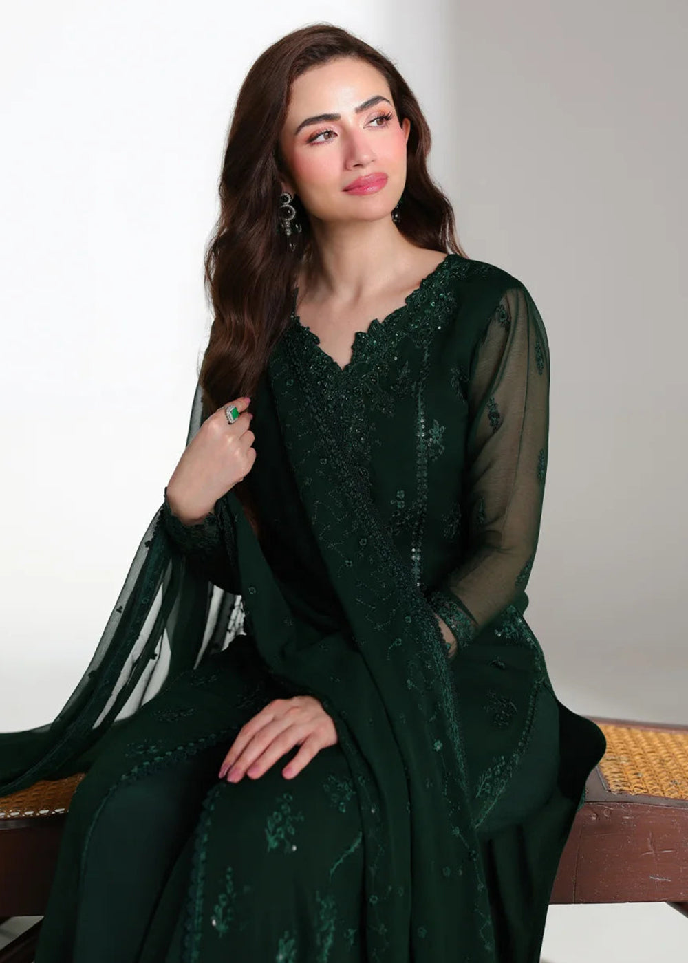 Buy Now Ensembles Embroidered Festive Chiffon 26 by Azure | Leena Online in US, UK, Canada, France, Greece, Germany, Sweden, Austria, UAE &amp; Worldwide at Empress