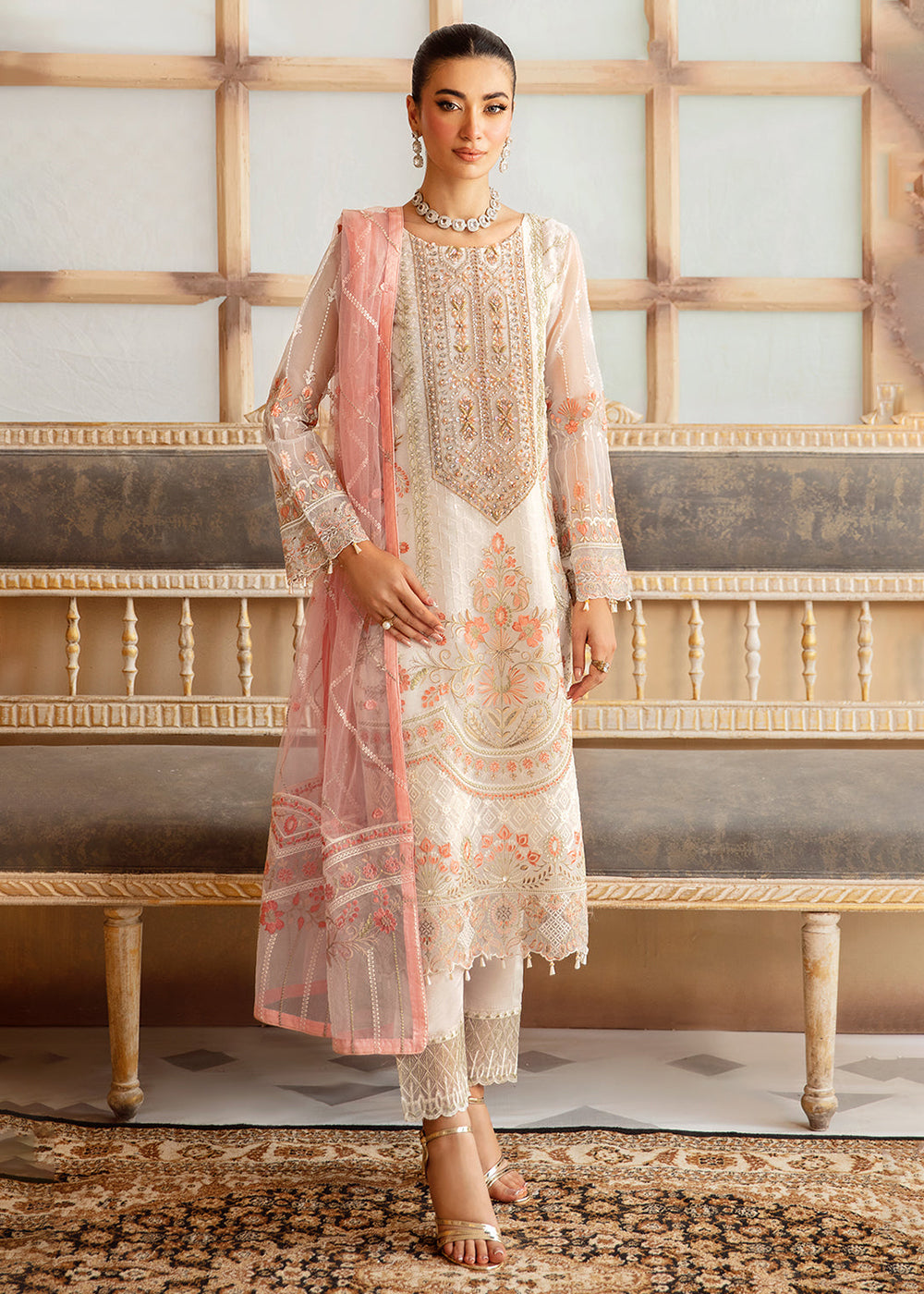 Buy Now Minhal Organza Collection Volume 12 by Ramsha | M-1203 Online at Empress Online in USA, UK, Canada & Worldwide at Empress Clothing.