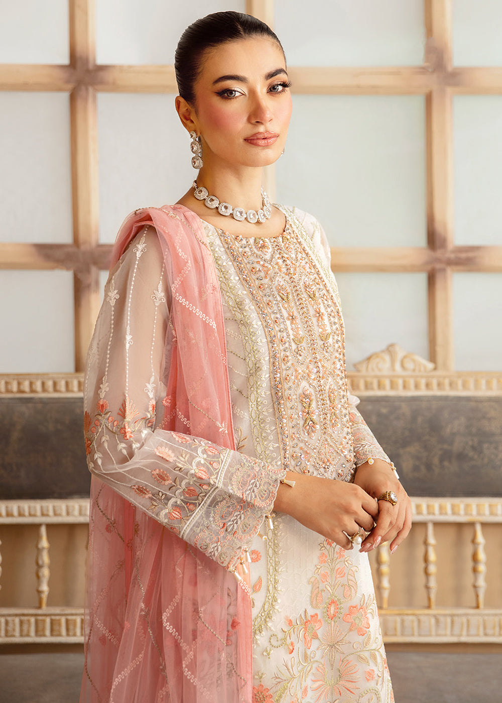 Buy Now Minhal Organza Collection Volume 12 by Ramsha | M-1203 Online at Empress Online in USA, UK, Canada & Worldwide at Empress Clothing.