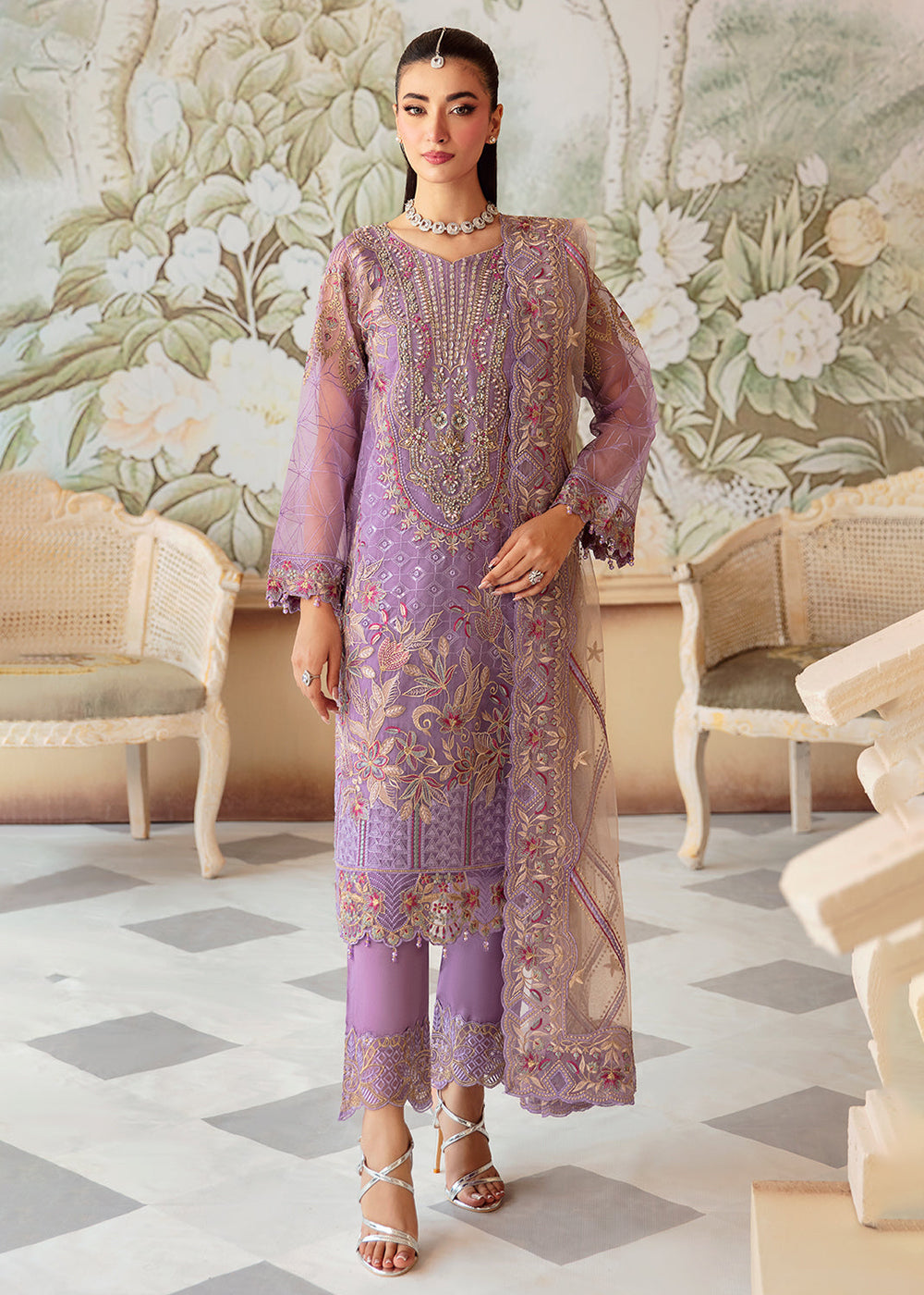 Buy Now Minhal Organza Collection Volume 12 by Ramsha | M-1207 Online at Empress Online in USA, UK, Canada & Worldwide at Empress Clothing.