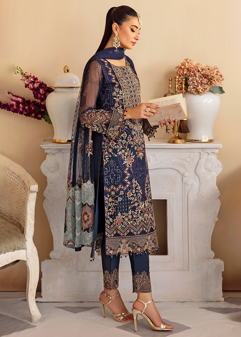 Buy Now Minhal Organza Collection Volume 12 by Ramsha | M-1209 Online at Empress Online in USA, UK, Canada & Worldwide at Empress Clothing.