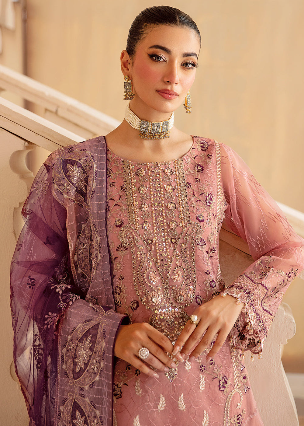 Buy Now Minhal Organza Collection Volume 12 by Ramsha | M-1210 Online at Empress Online in USA, UK, Canada & Worldwide at Empress Clothing. 
