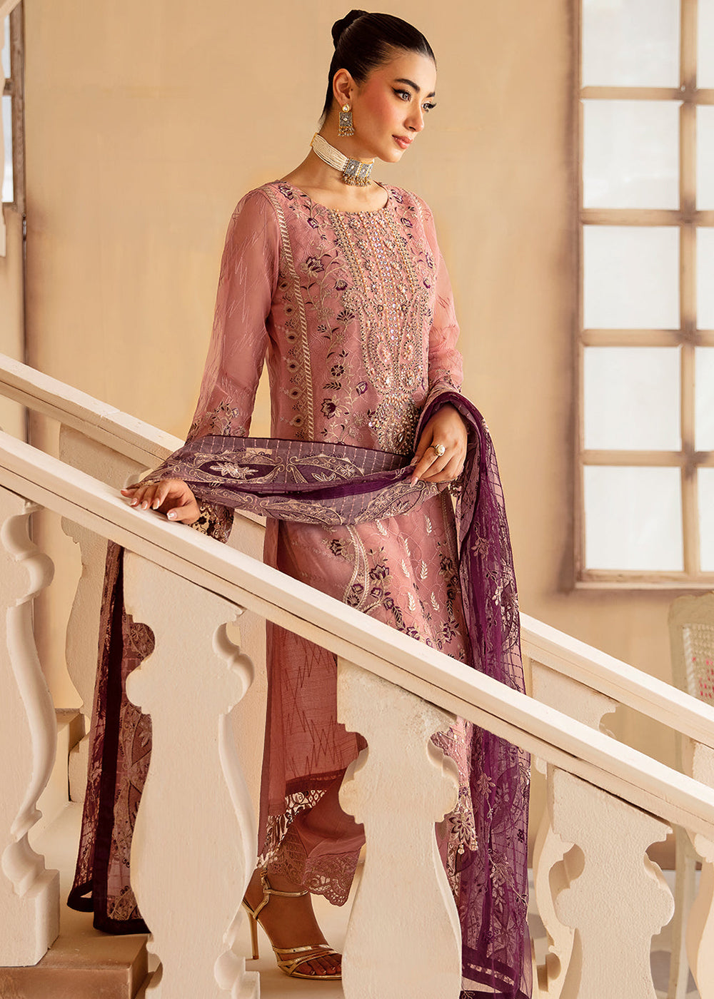 Buy Now Minhal Organza Collection Volume 12 by Ramsha | M-1210 Online at Empress Online in USA, UK, Canada & Worldwide at Empress Clothing. 