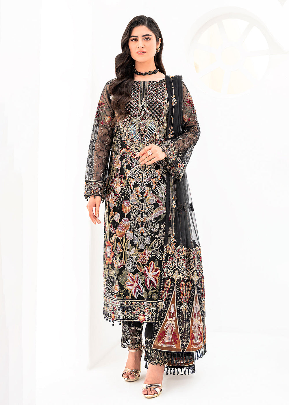 Buy Now Black Organza Suit - Ramsha Minhal Collection Vol 8 - #M-803 Online in USA, UK, Canada & Worldwide at Empress Clothing. 