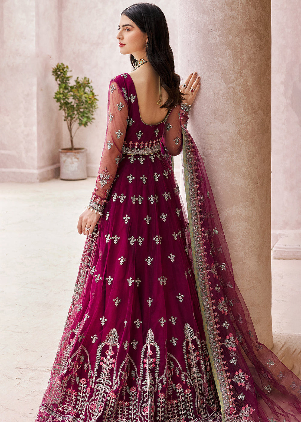 Buy Now Magenta Maxi Dress | Emaan Adeel | Mirha Wedding Edition '23 | MH-202 Online in USA, UK, Canada & Worldwide at Empress Clothing. 