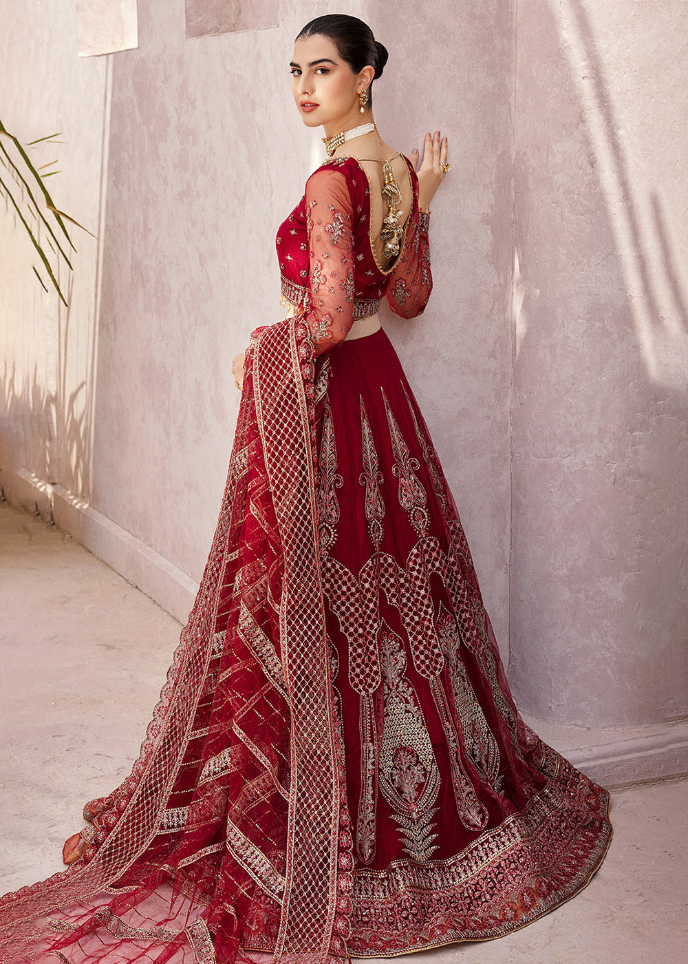Buy Now Red Lehenga Choli | Emaan Adeel | Mirha Wedding Edition '23 | MH-203 Online in USA, UK, Canada & Worldwide at Empress Clothing.