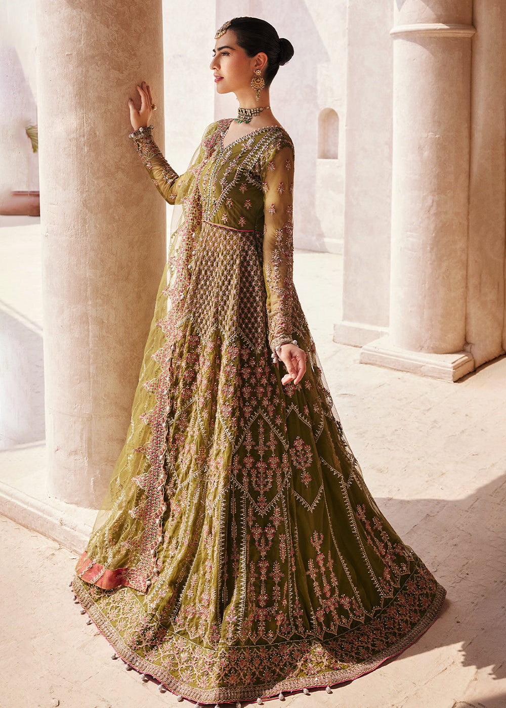 Buy Now Green Maxi Dress | Emaan Adeel | Mirha Wedding Edition '23 | MH-207 Online in USA, UK, Canada & Worldwide at Empress Clothing.