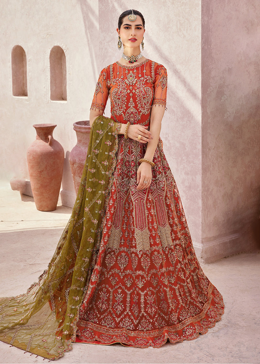 Buy Now Rust Maxi Dress | Emaan Adeel | Mirha Wedding Edition '23 | MH-208 Online in USA, UK, Canada & Worldwide at Empress Clothing. 