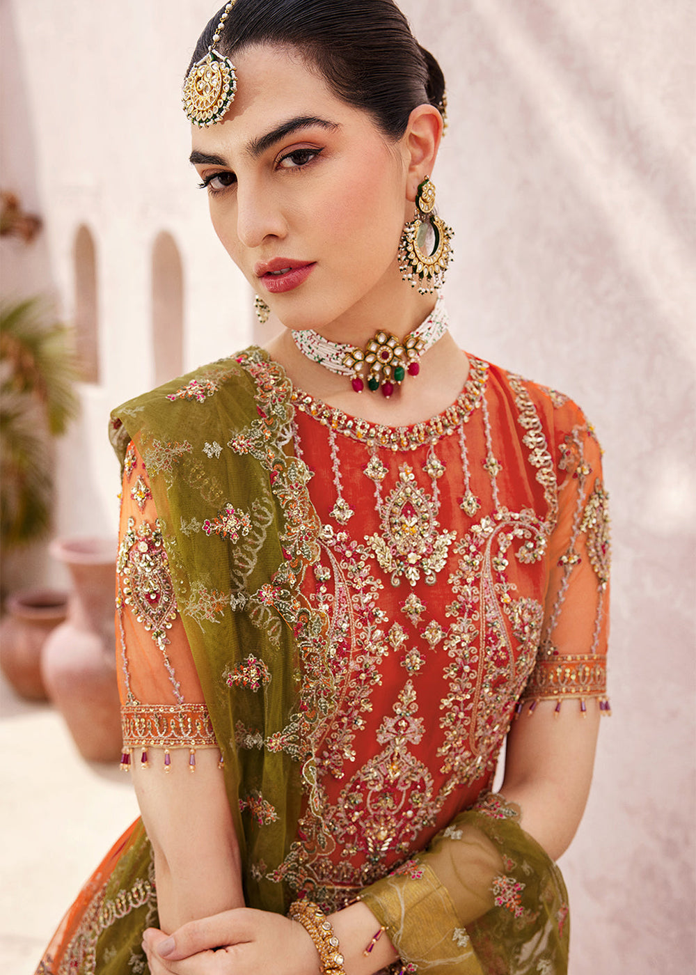 Buy Now Rust Maxi Dress | Emaan Adeel | Mirha Wedding Edition '23 | MH-208 Online in USA, UK, Canada & Worldwide at Empress Clothing. 