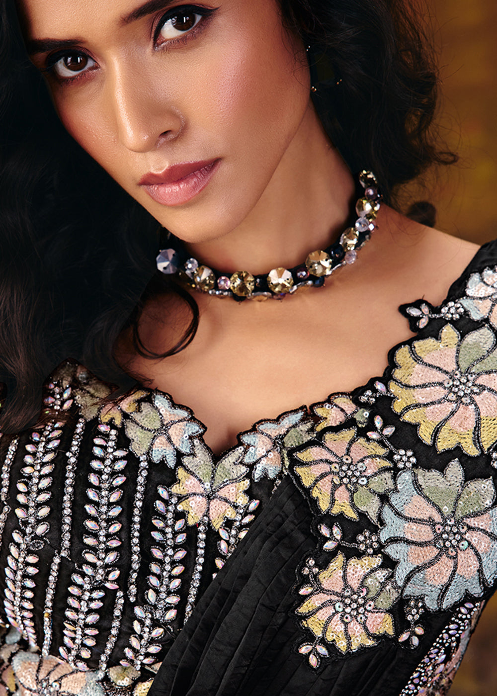 Buy Now Jet Black Embroidered Wedding Party Wear Saree Online in US, UK, Canada, France, Germany, Denmark, Sweden, Italy, Australia &amp; Worldwide at Empress.