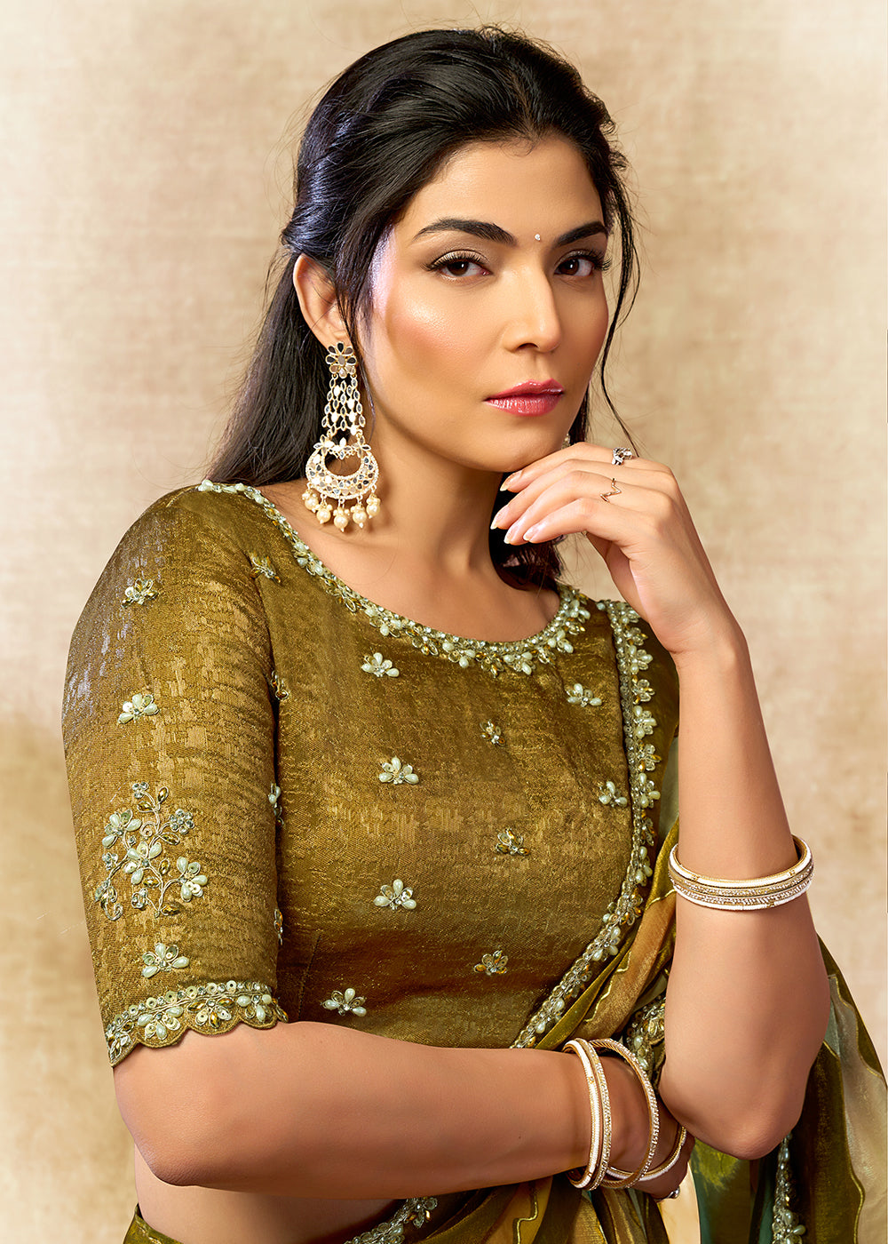 Buy Now Mustard Two Tone Satin Silk Printed & Embroidered Festive Saree Online in US, UK, Canada, France, Germany, Denmark, Sweden, UAE & Worldwide at Empress.