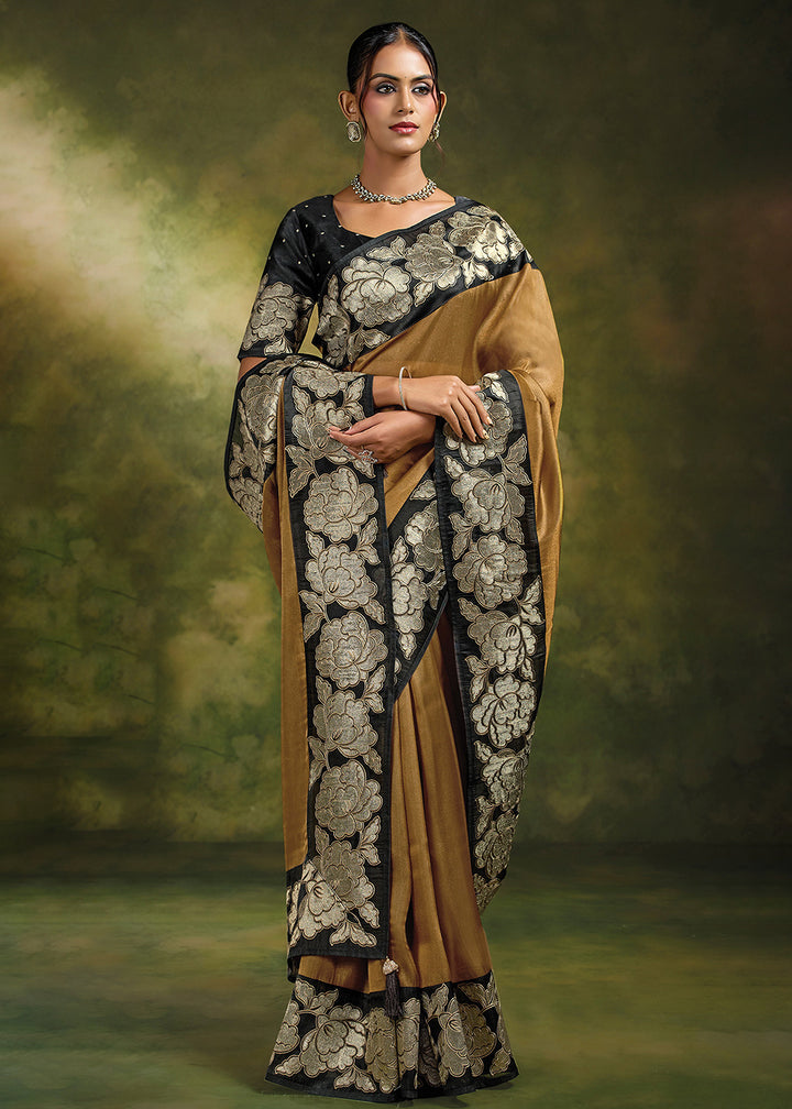 Buy Now Mustard Organza Tissue Silk Festive Wear Saree Set Online in US, UK, Canada, France, Germany, Denmark, Sweden, Austria, Australia &amp; Worldwide at Empress.