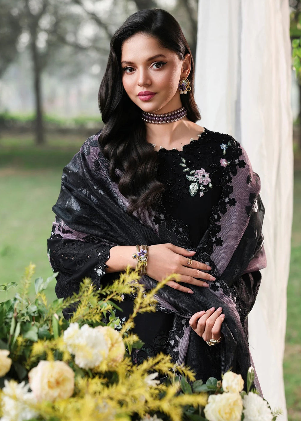Buy Now Tales of Petals Luxury Lawn '26 by Sardinia | MIDNIGHT BLOOM Online in US, UK, Canada, France, Greece, Germany, Ireland, Sweden & Worldwide at Empress.