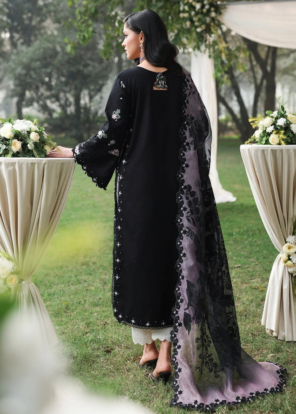 Buy Now Tales of Petals Luxury Lawn '26 by Sardinia | MIDNIGHT BLOOM Online in US, UK, Canada, France, Greece, Germany, Ireland, Sweden & Worldwide at Empress.