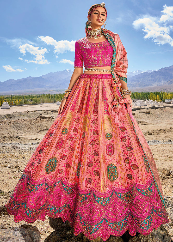 Buy Now Fuchsia Pink Designer Style Embroidered Traditional Lehenga Choli Online in USA, UK, Canada & Worldwide at Empress Clothing. 