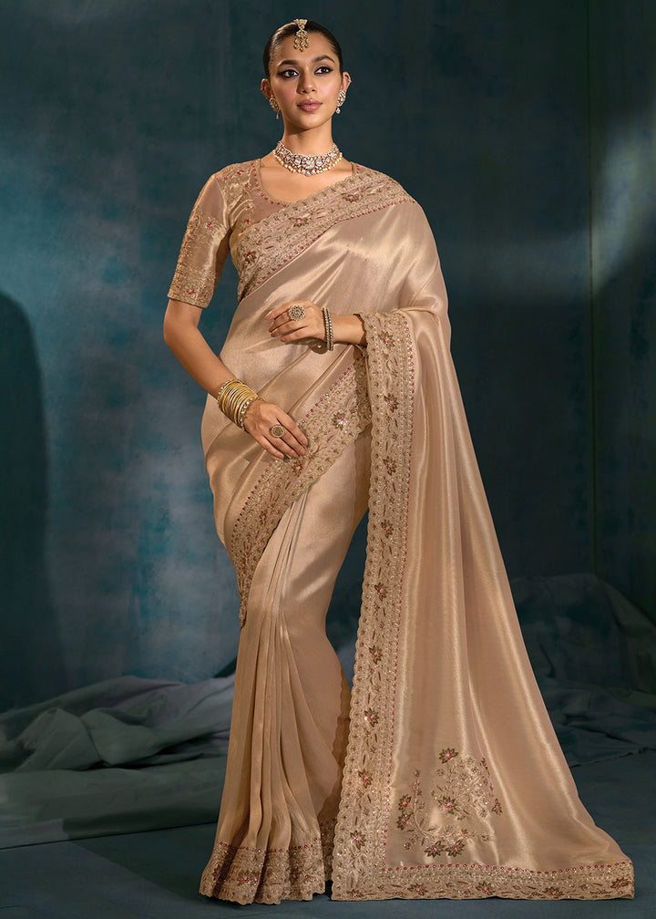 Buy Golden Cut Dana & Mirror Work Designer Saree Online in US, UK, Canada, France, Germany, Italy, Denmark, Singapore, Belgium, UAE & Worldwide at Empress.