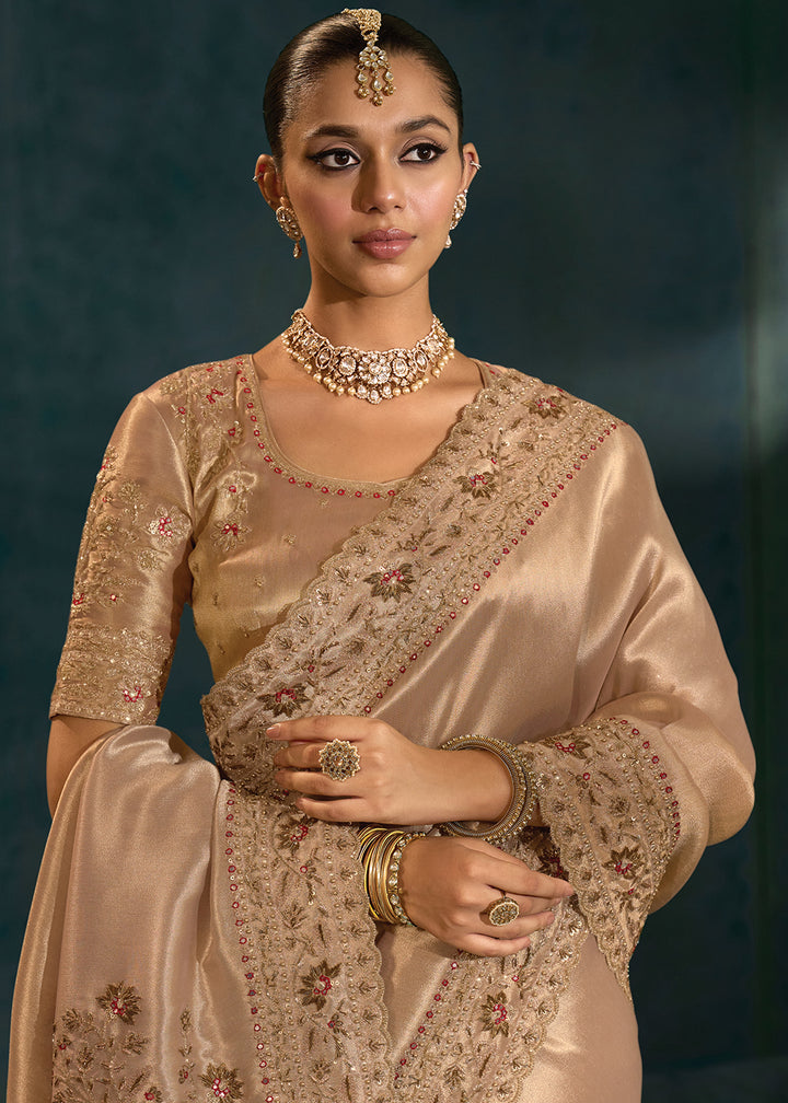Buy Golden Cut Dana & Mirror Work Designer Saree Online in US, UK, Canada, France, Germany, Italy, Denmark, Singapore, Belgium, UAE & Worldwide at Empress.