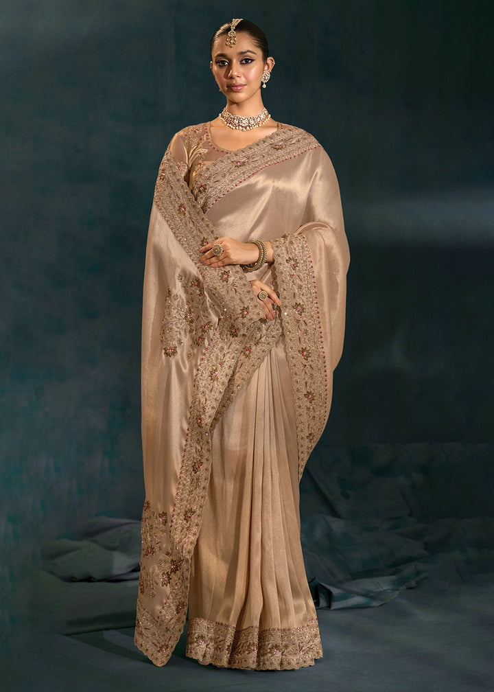 Buy Golden Cut Dana & Mirror Work Designer Saree Online in US, UK, Canada, France, Germany, Italy, Denmark, Singapore, Belgium, UAE & Worldwide at Empress.