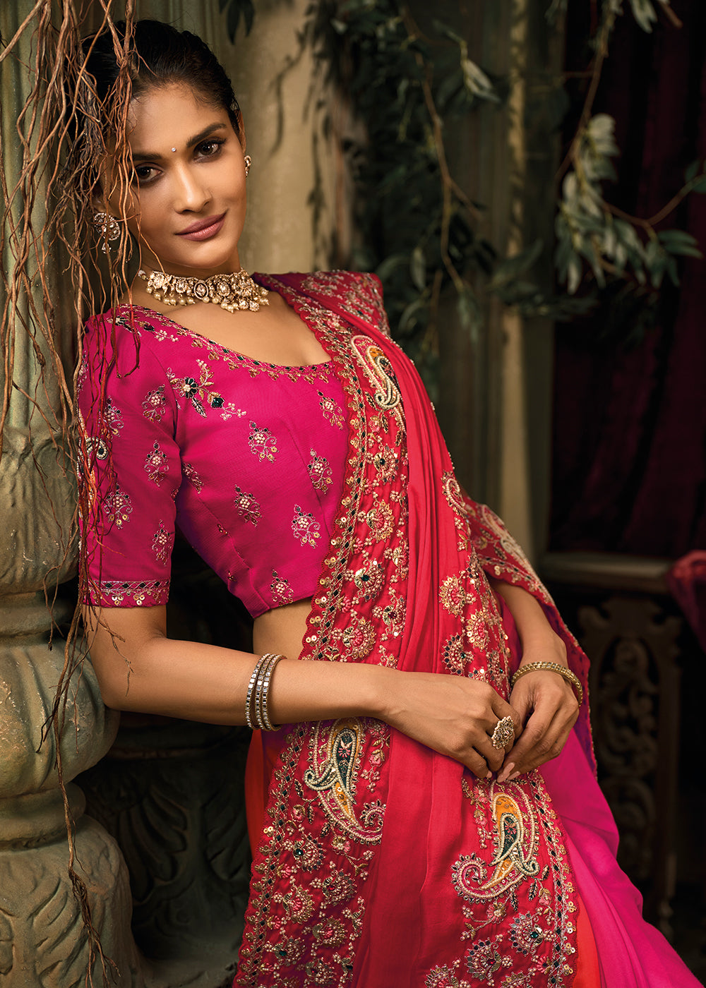 Buy Now Multicolor Premium Quality Silk Designer Wear Saree Online in US, UK, Canada, France, Germany, Denmark, Netherlands, Sweden, UAE & Worldwide at Empress.