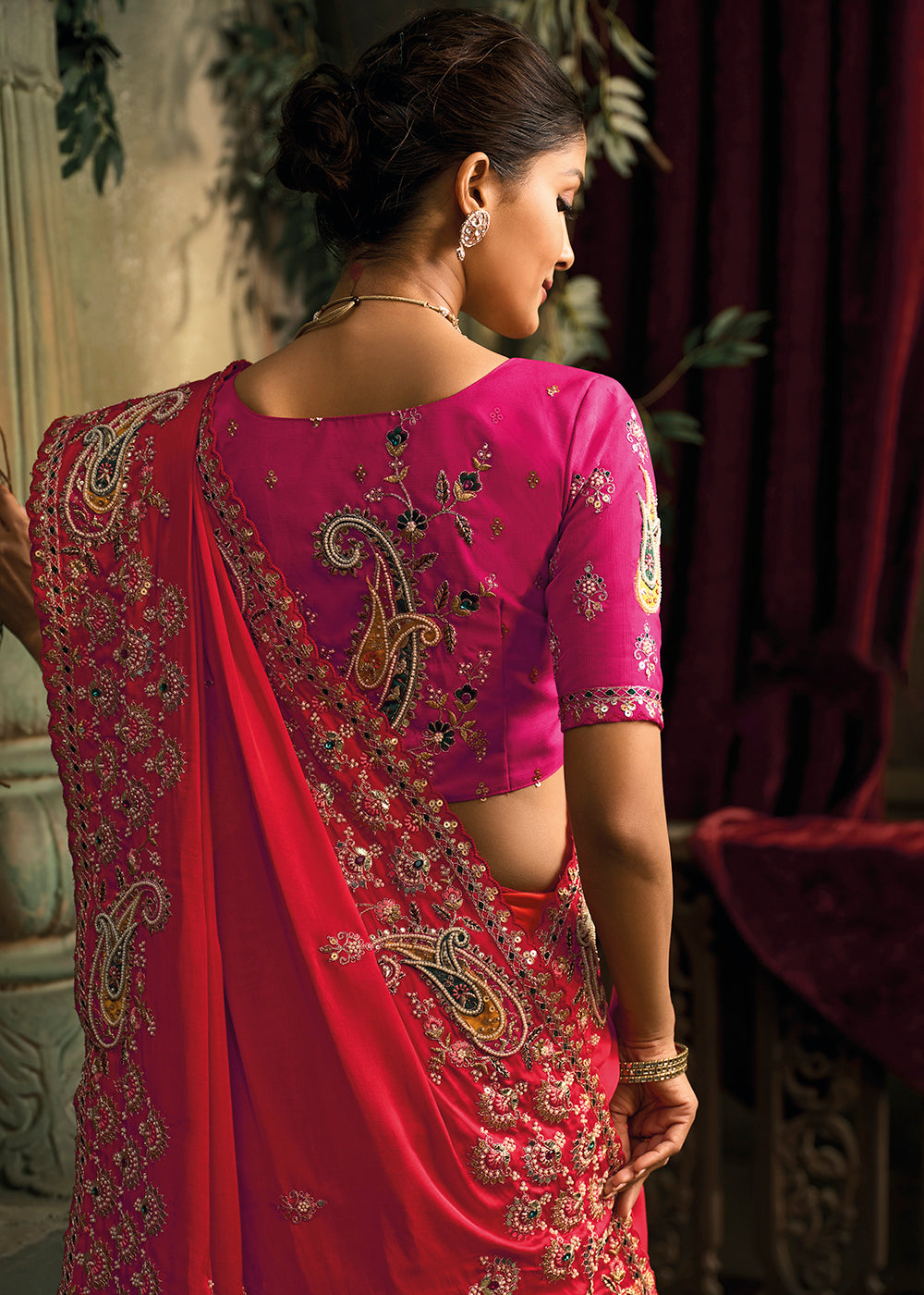 Buy Now Multicolor Premium Quality Silk Designer Wear Saree Online in US, UK, Canada, France, Germany, Denmark, Netherlands, Sweden, UAE & Worldwide at Empress.