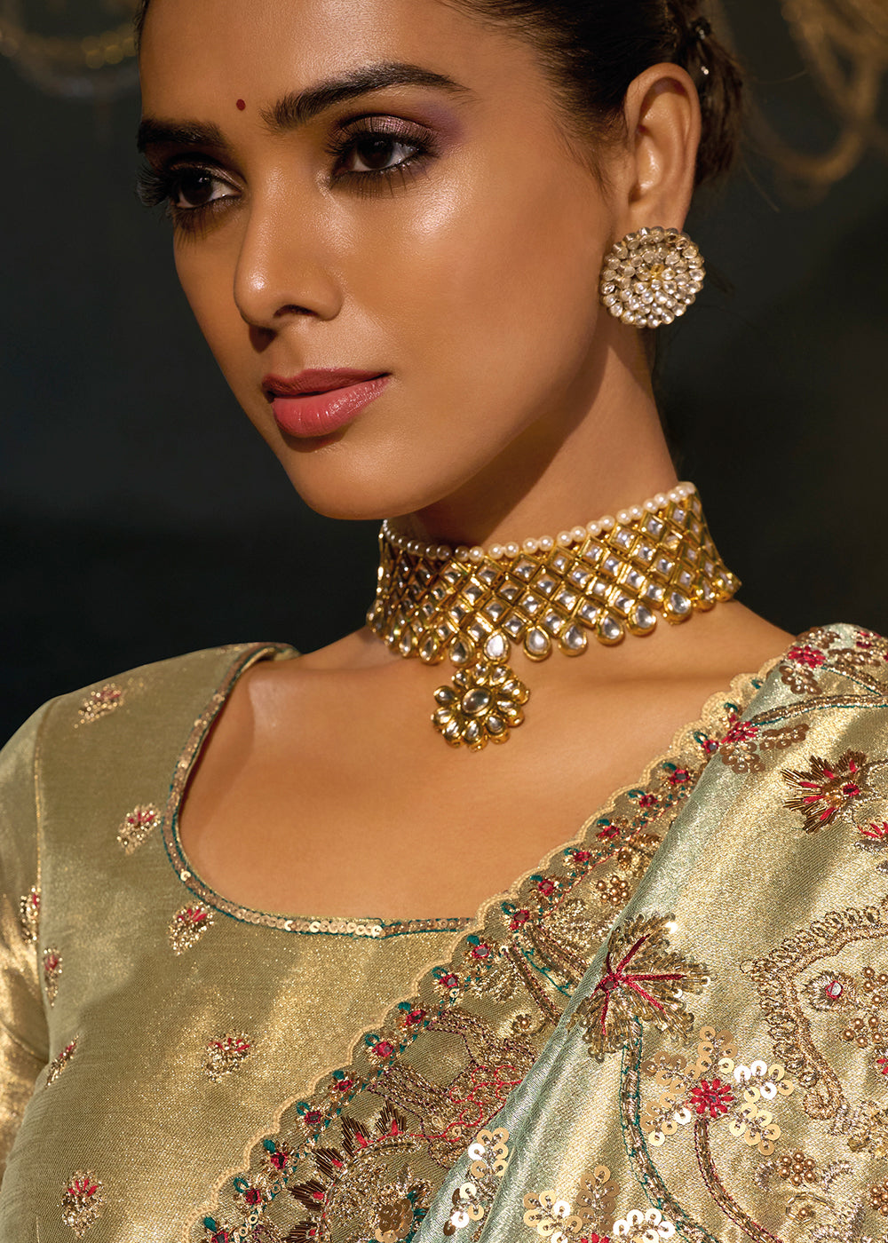 Buy Now Traditionally Beautiful Green Wedding Festive Designer Saree Online in US, UK, Canada, France, Germany, Denmark, Sweden, Italy & Worldwide at Empress.