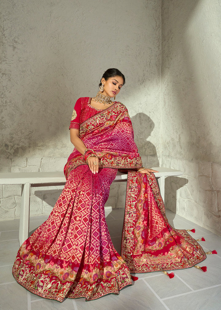 Buy Now Green Tissue Fabric with Heavy Zardosi Work Saree Online in US, UK, Canada, France, Germany, Denmark, Sweden, Australia, UAE &amp; Worldwide at Empress.