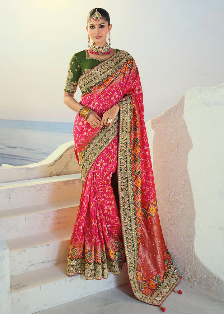 Buy Now Regal Rani Patan Patola Style Traditional Wear Saree Set  Online in US, UK, Canada, France, Germany, Denmark, Sweden, Austria &amp; Worldwide at Empress.