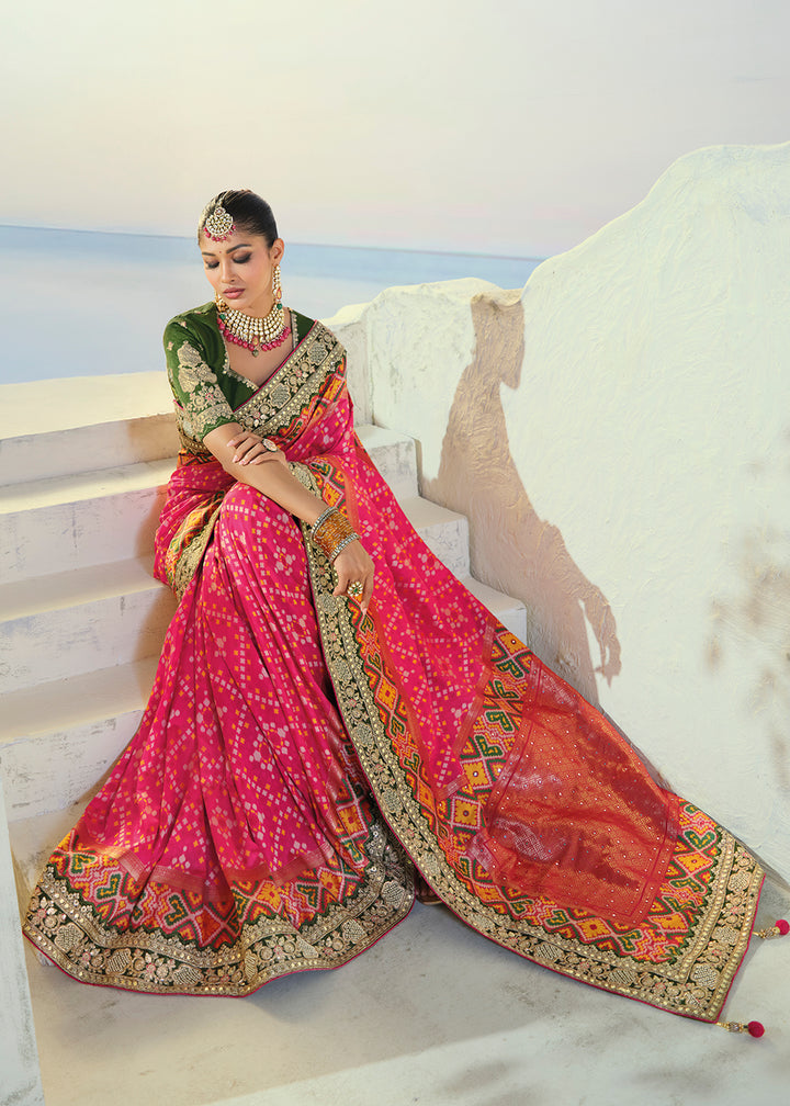 Buy Now Regal Rani Patan Patola Style Traditional Wear Saree Set  Online in US, UK, Canada, France, Germany, Denmark, Sweden, Austria &amp; Worldwide at Empress.