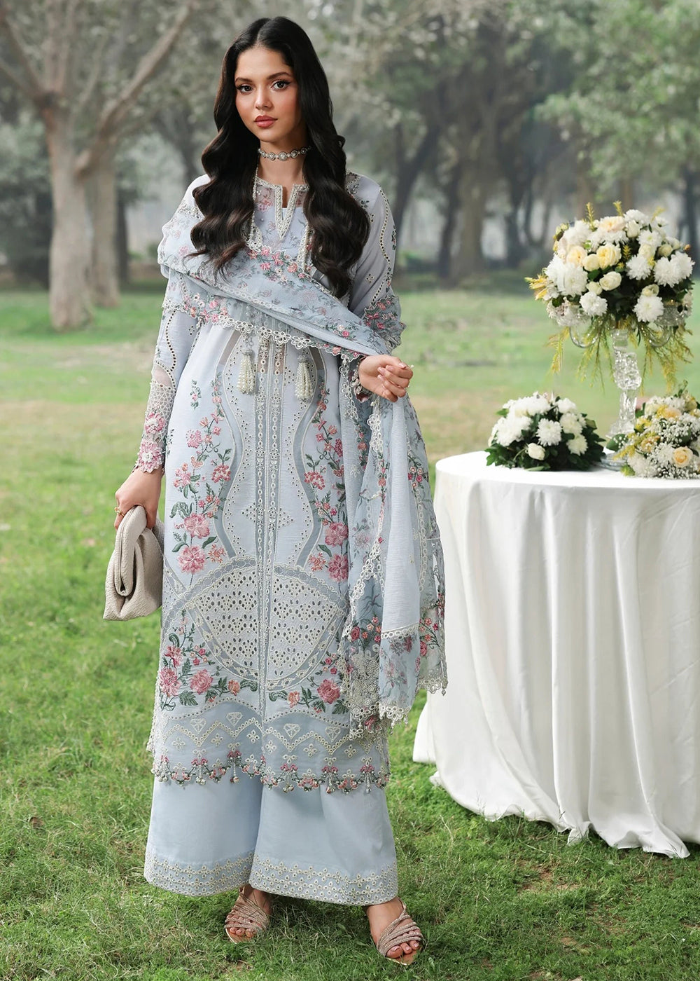 Buy Now Tales of Petals Luxury Lawn '26 by Sardinia | MORNING SKY Online in US, UK, Canada, France, Greece, Germany, Ireland, Sweden & Worldwide at Empress.