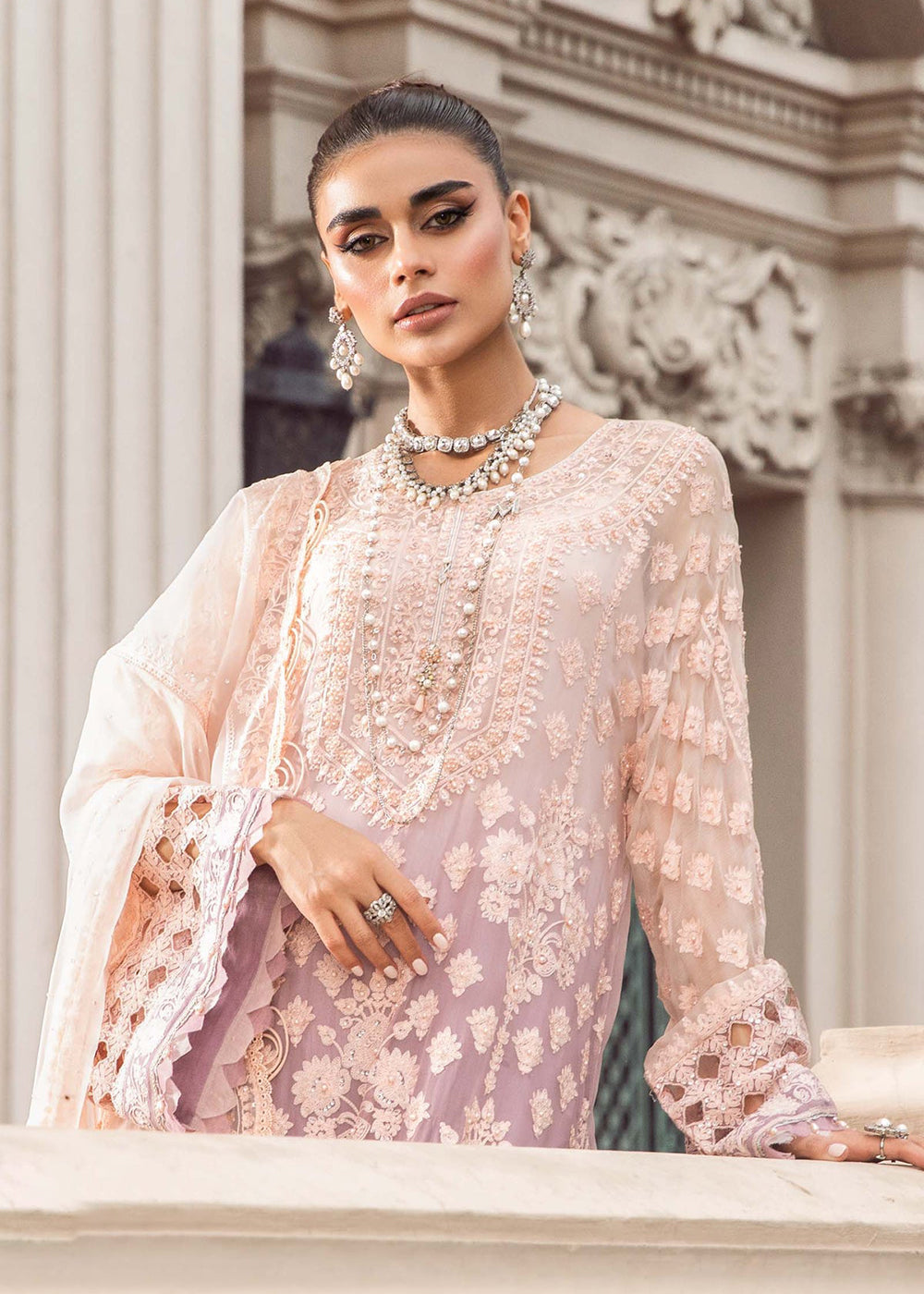 Buy Now Chiffon Formals 2023 by Maria B | MPC-23-103 Lilac Online in USA, UK, Canada & Worldwide at Empress Clothing.